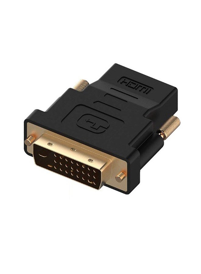 DVI Male To HDMI Female Adaptor Connector Black