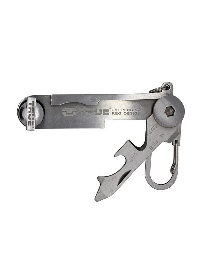 True Utility - 6-In-1 MiKey Key Ring Multi Tool Silver 7.9 x 2.4 x 2.4centimeter - Image 1