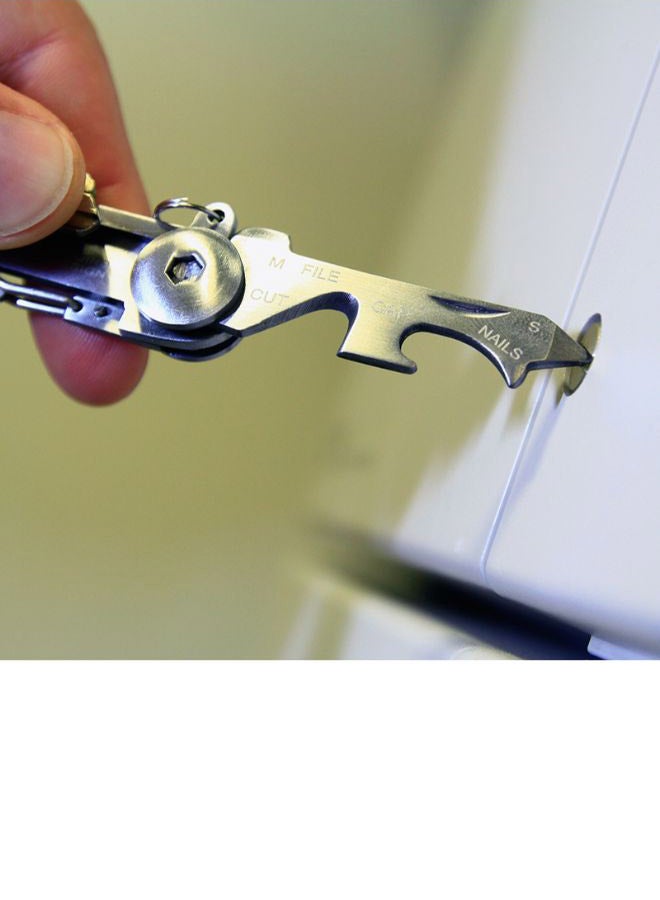 True Utility - 6-In-1 MiKey Key Ring Multi Tool Silver 7.9 x 2.4 x 2.4centimeter - Image 1