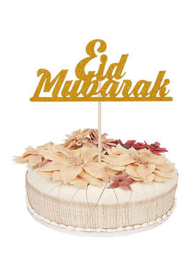 Gulfdealz Pack Of 25 Eid Mubarak Stick Cake Topper 