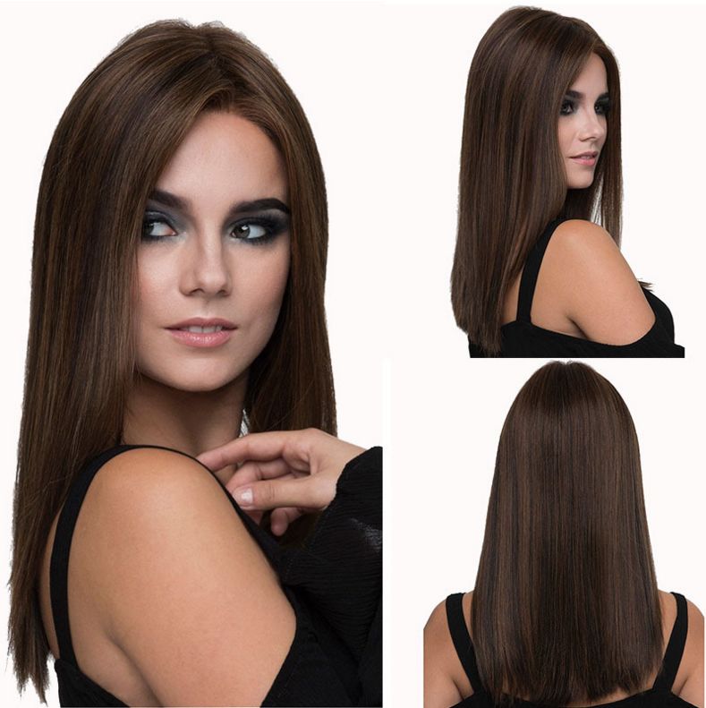 Generic Short Straight Hair Wig Brown - Image 4