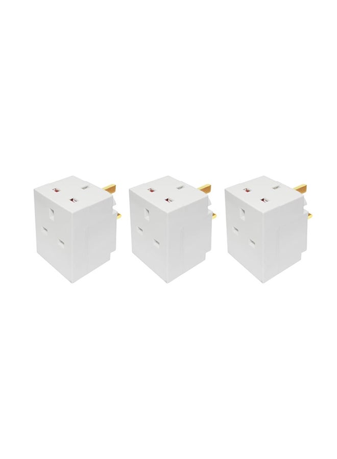 MASTERPLUG Multi Socket 3 Way Fused Adaptor White 