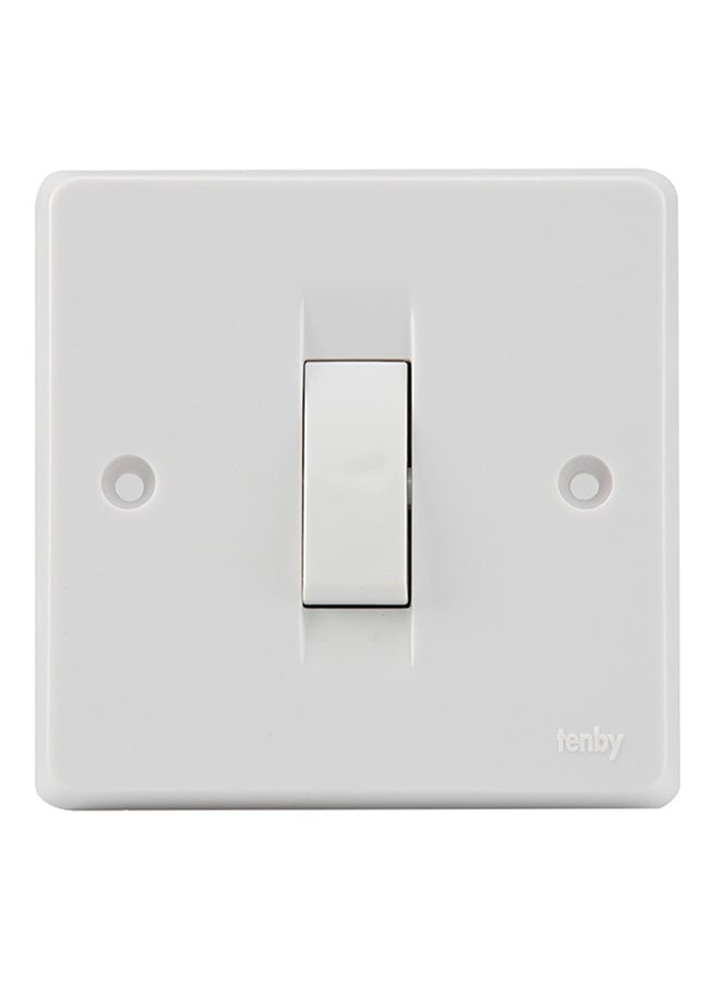 مفتاح تبديل أون باي بزر مفصلي للجرس طراز 7714 أبيض - Image 1