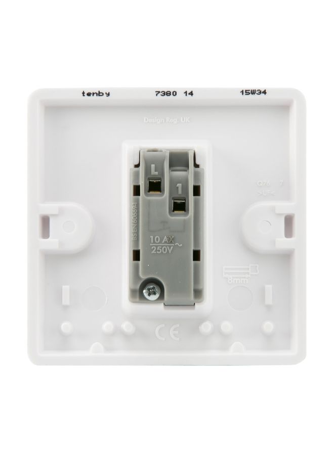 مفتاح تبديل أون باي بزر مفصلي للجرس طراز 7714 أبيض - Image 2