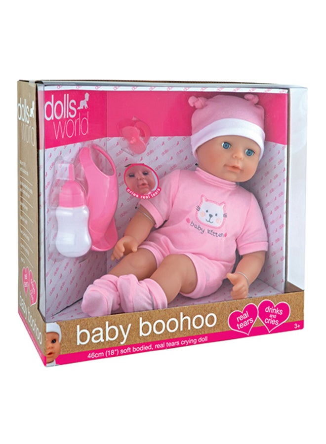 دولز وورلد دمية بيبي بوهو ذات جسد ناعم بتصميم فتاة رضيعة تبكي بدموع حقيقية مزودة بإكسسوارات