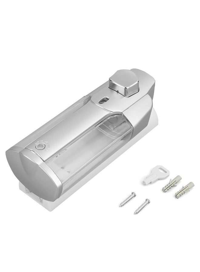 Wall Mount Soap Dispenser With Lock ZM396100 Silver/Clear - Image 2