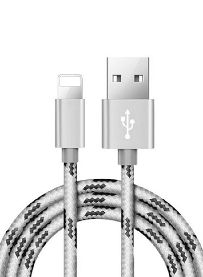 آي تيلكر كابل شحن تزامني USB لهاتف أبل آيفون فضي
