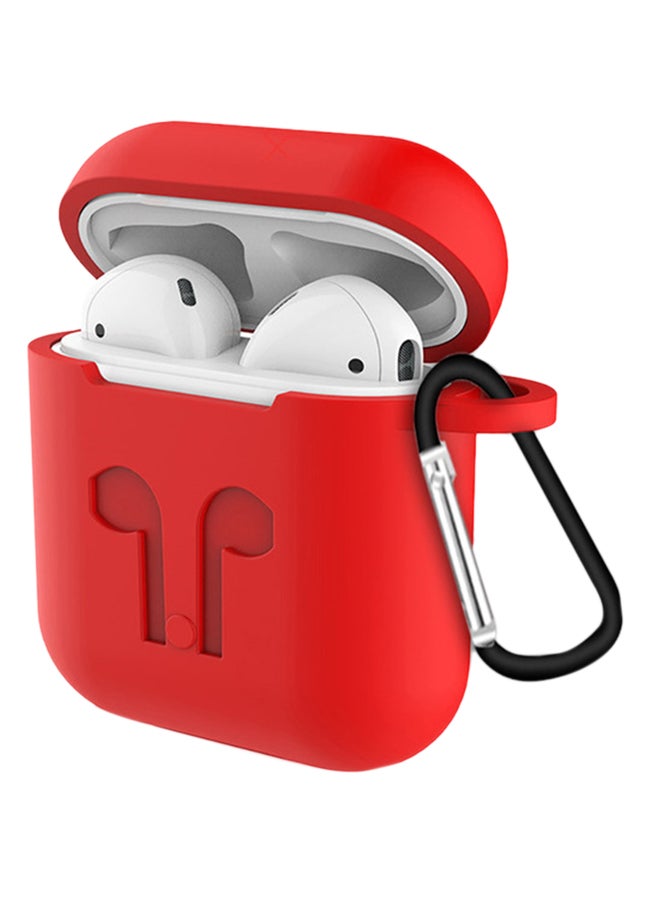 آي تيلكر حافظة ناعمة من السيليكون لآير بودز 2 أحمر