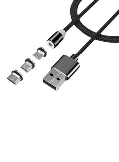 Magnetic Charger Cables Micro USB Type-C For  iPhone Xs Max/Xr/X/7/8/6 Plus Black