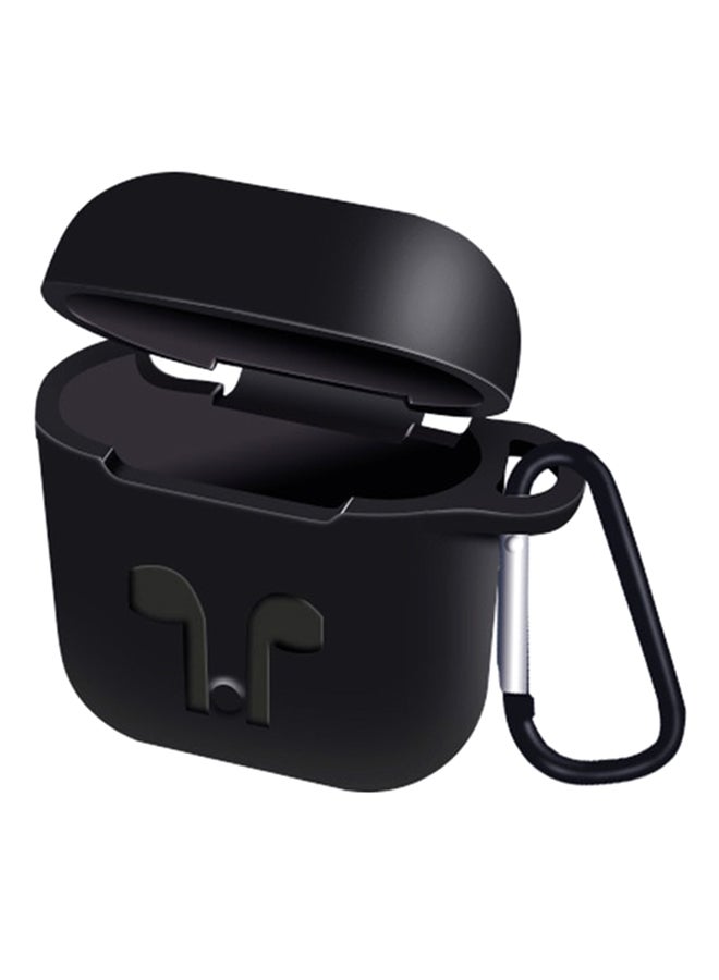 آي تيلكر غطاء حماية مضاد للصدمات من السيليكون لسماعات إير بودز 2 أسود