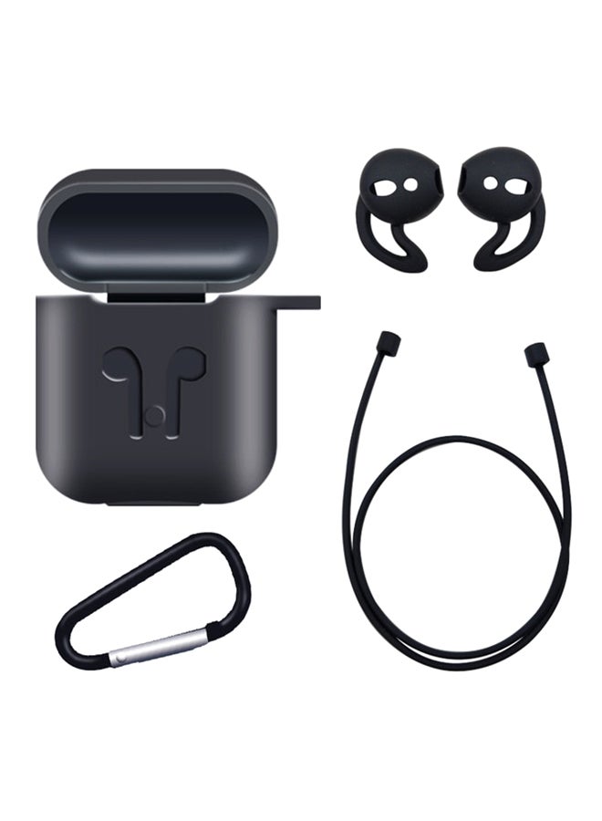 iTelker Shockproof Protective Silicone Cover Case For AirPods 2 Black