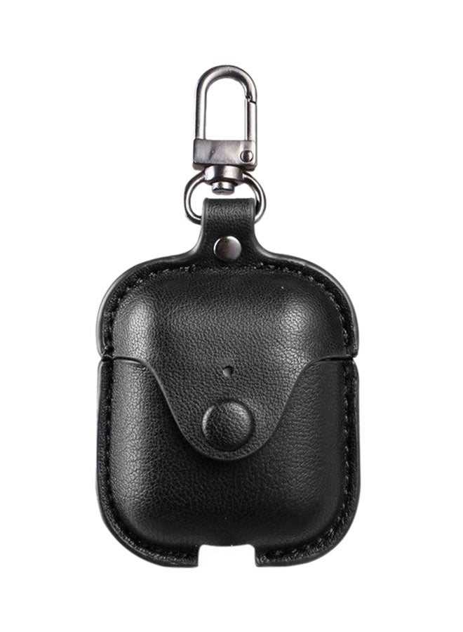 آي تيلكر غطاء من الجلد لسمّاعات أبل إير بودز 2 أسود