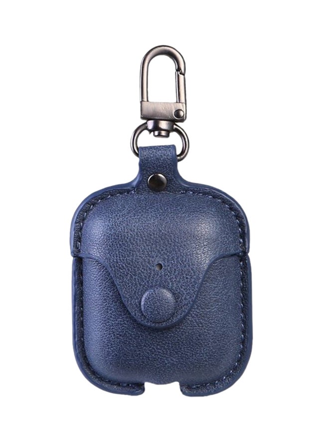 آي تيلكر غطاء من الجلد لسمّاعات أبل إير بودز 2 أزرق