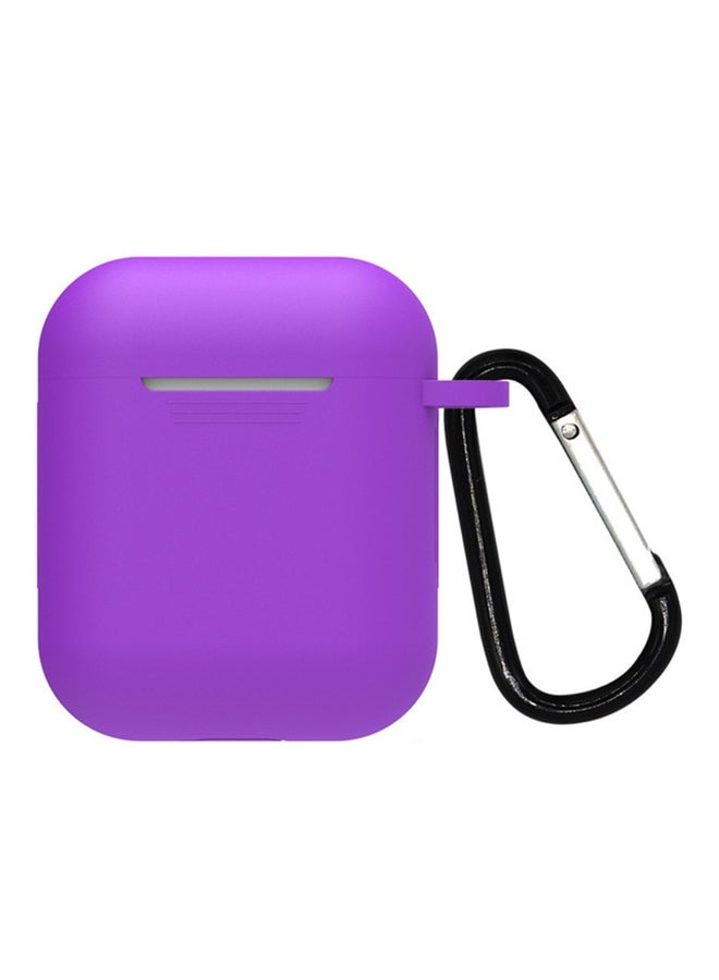 iTelker Protective Case Cover With Carabiner For Apple AirPods 2 Purple