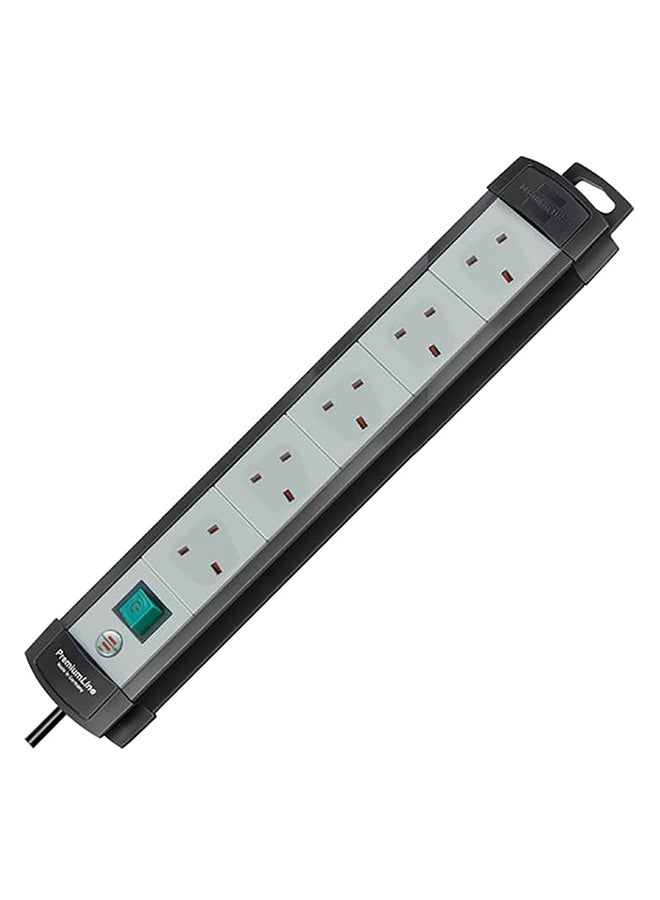Premium-Multi-Line 5 Way Extension Socket Grey