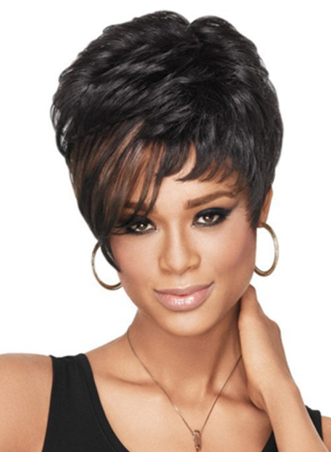 HY Women's Short Synthetic Black Hair Party Wig