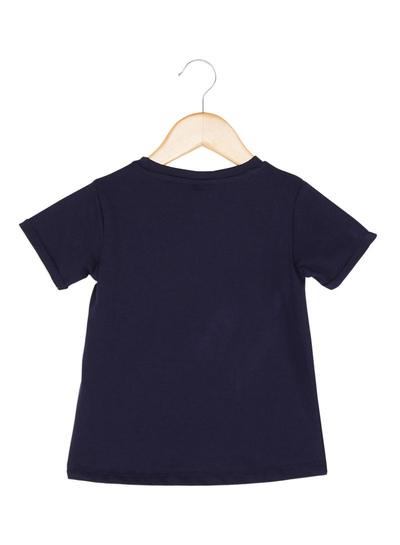 Graphic Print T-shirt Blue