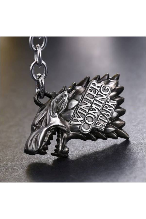 Game Of Throne Sign Of Family Stark Wolf Keychain - Image 2