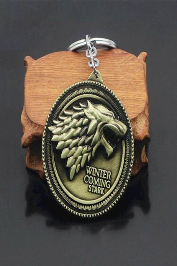 Zinc Alloy Metal Game Of Thrones Stark Keychain Gold - Image 2