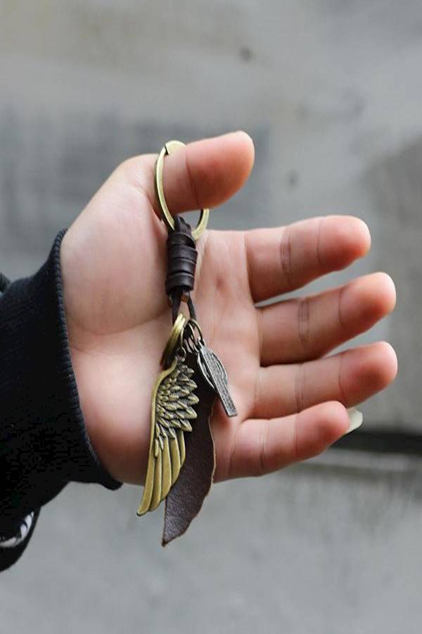 Key Chain Accessories Leather Alloy Wings - Image 2