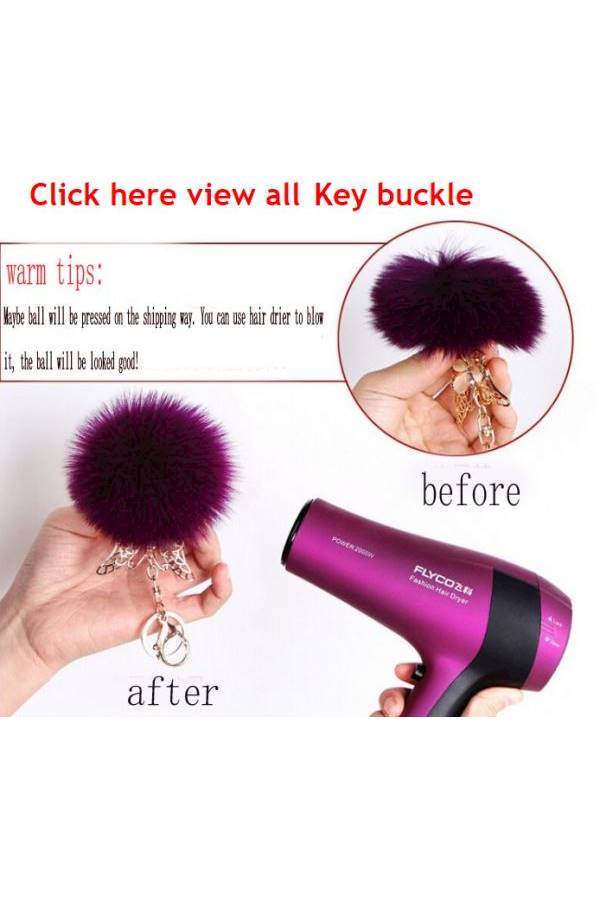 سلسلة مفاتيح على شكل طفل نائم وكرة من الفرو - Image 2