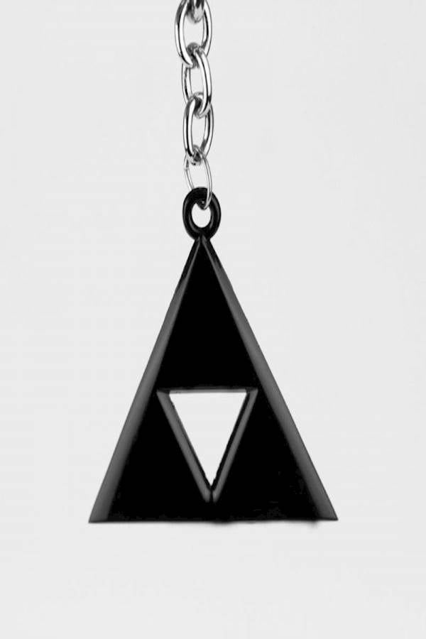 Unisex Men Women Tri Angle Alloy Metal Keyring - Image 2
