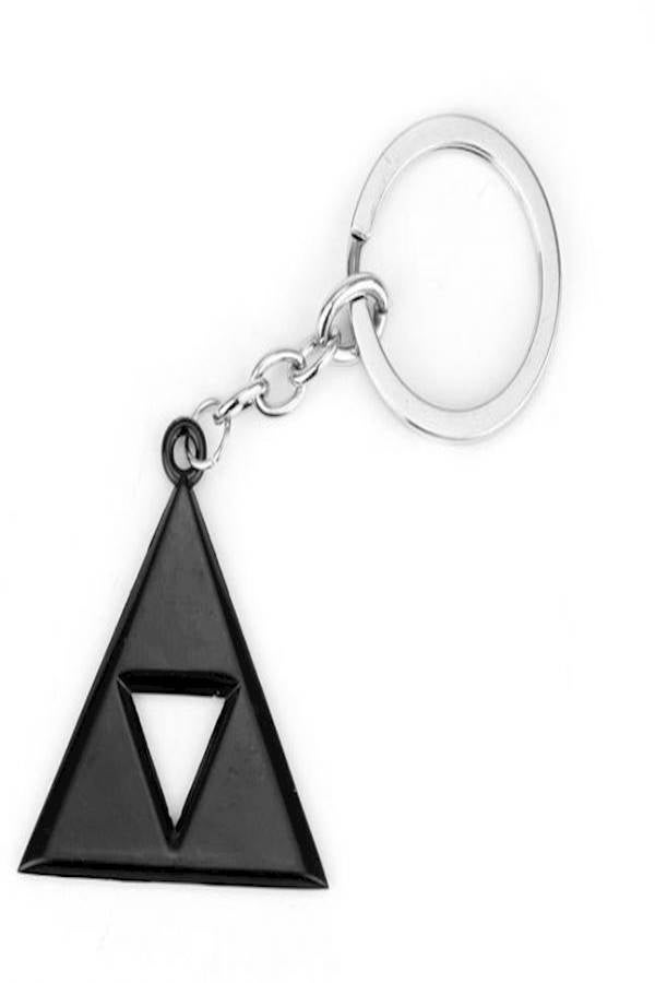 Unisex Men Women Tri Angle Alloy Metal Keyring - Image 3