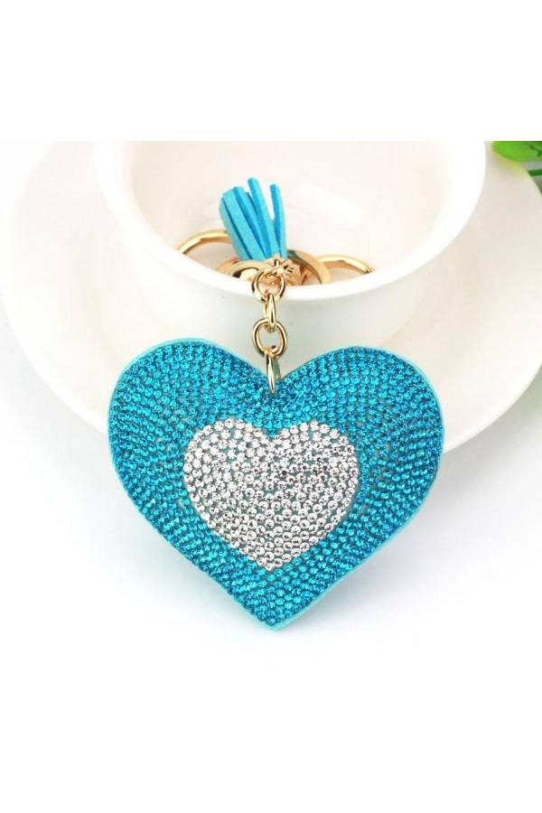 Heart Shape Key Chain Blue - Image 2