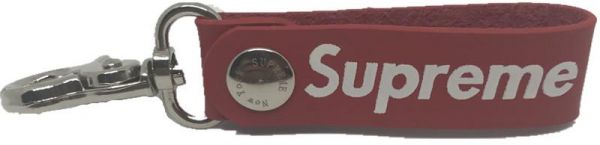 Creative Style Letter Supreme  Leather Keychain Red - Image 3