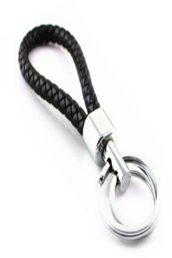 سلسلة مفاتيح مصنوعة من جلد البولي يوريثان بتصميم حبل مزدوج مضفر ومنسوج ومزودة بحلقات ودلاية ويمكن تعليقها في حقيبة من صنعك - Image 3