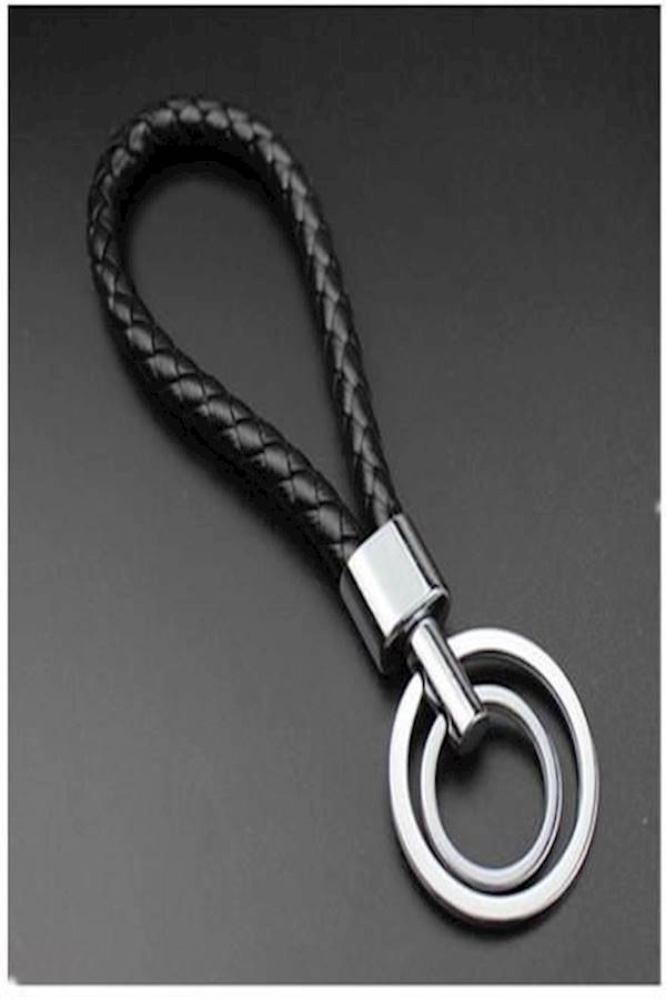 سلسلة مفاتيح مصنوعة من جلد البولي يوريثان بتصميم حبل مزدوج مضفر ومنسوج ومزودة بحلقات ودلاية ويمكن تعليقها في حقيبة من صنعك - Image 4