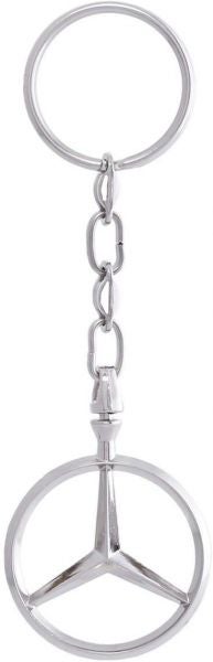 Zinc Alloy Metal Mercedes Emblem Keychain - Silver - Image 2