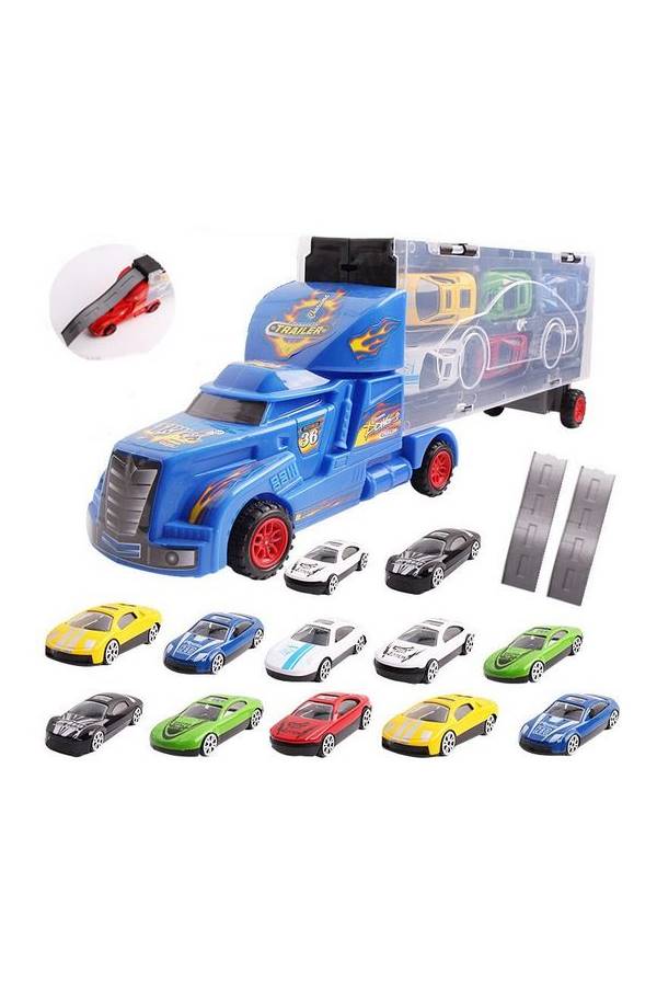 6-Piece Car Model Toy Container Truck Set - Image 2