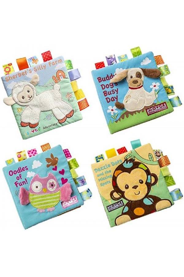 طقم كتب أطفال من القماش اللين مكون من 4 قطع - Image 1