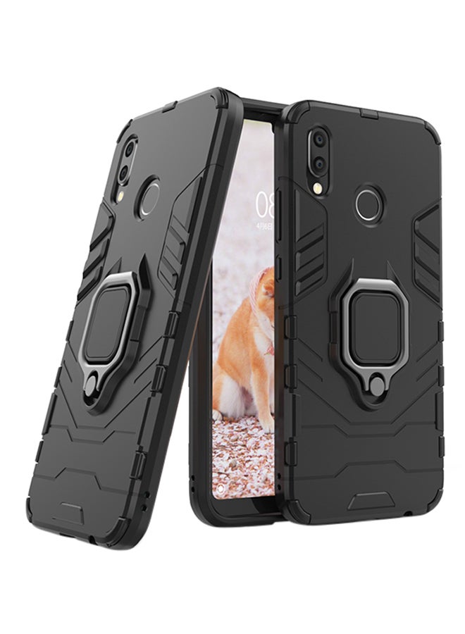 غطاء حماية بنمط مدرع بالكامل مزود بمسند حلقي مضاد للسقوط لهاتف هواوي Y9 2019 أسود - Image 1