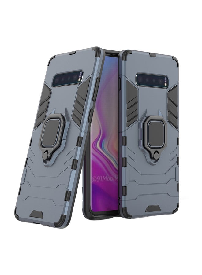 Anti-Fall Ring Bracket Full Package Armor Phone Case Cover For Samsung Galaxy S10 Blue  - Image 1