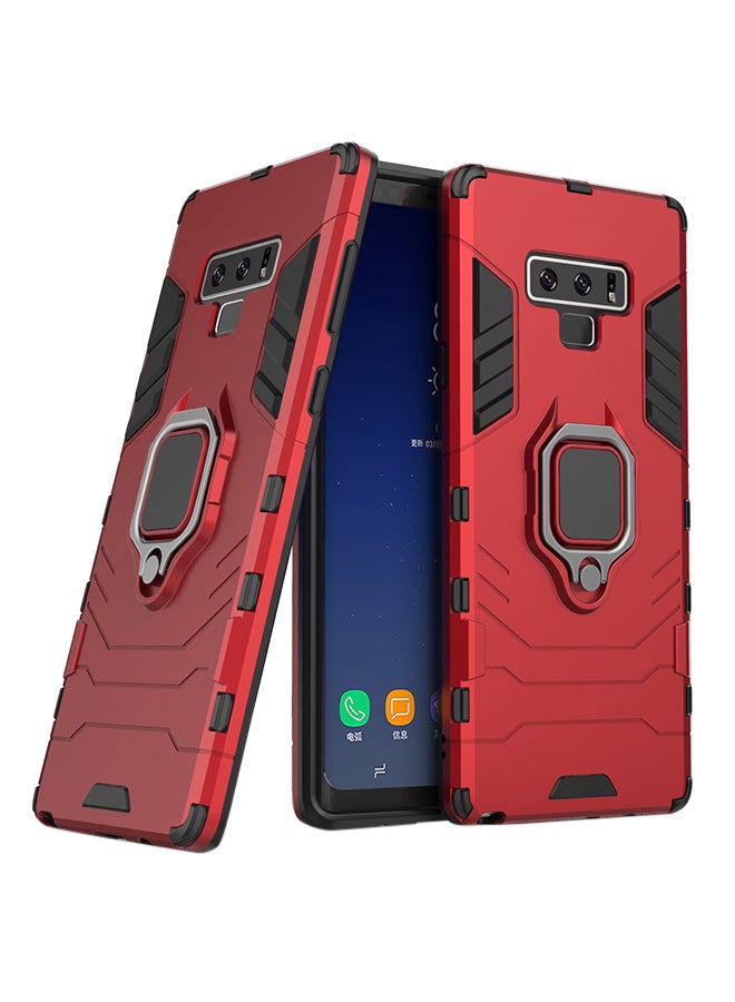 Anti-Fall Ring Bracket Full Package Armor Phone Case Cover For Samsung Galaxy Note 9 Red - Image 1