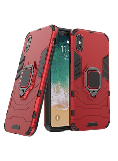Anti-Fall Ring Bracket Full Package Armor Phone Case Cover For Apple iPhone X Red
