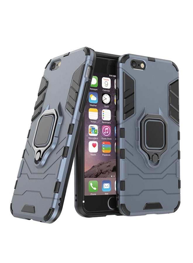 Generic - Anti-Fall Ring Bracket Full Package Armor Phone Case Cover For Apple iPhone 8 Plus Blue - Image 1