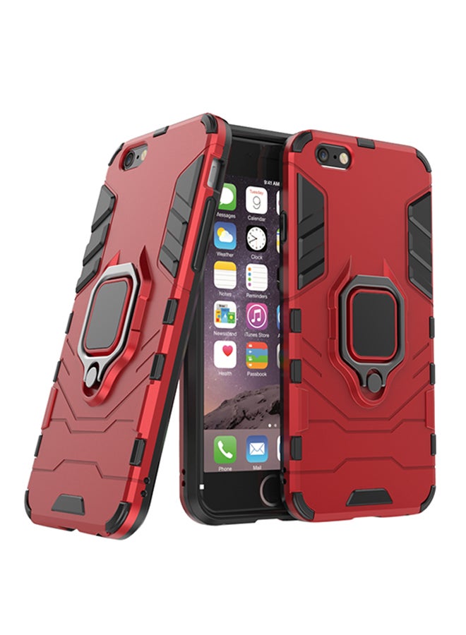 iPhone 5 Anti-Fall Ring Bracket Full Package Armor Phone Case Full Package Armor Red - Image 1