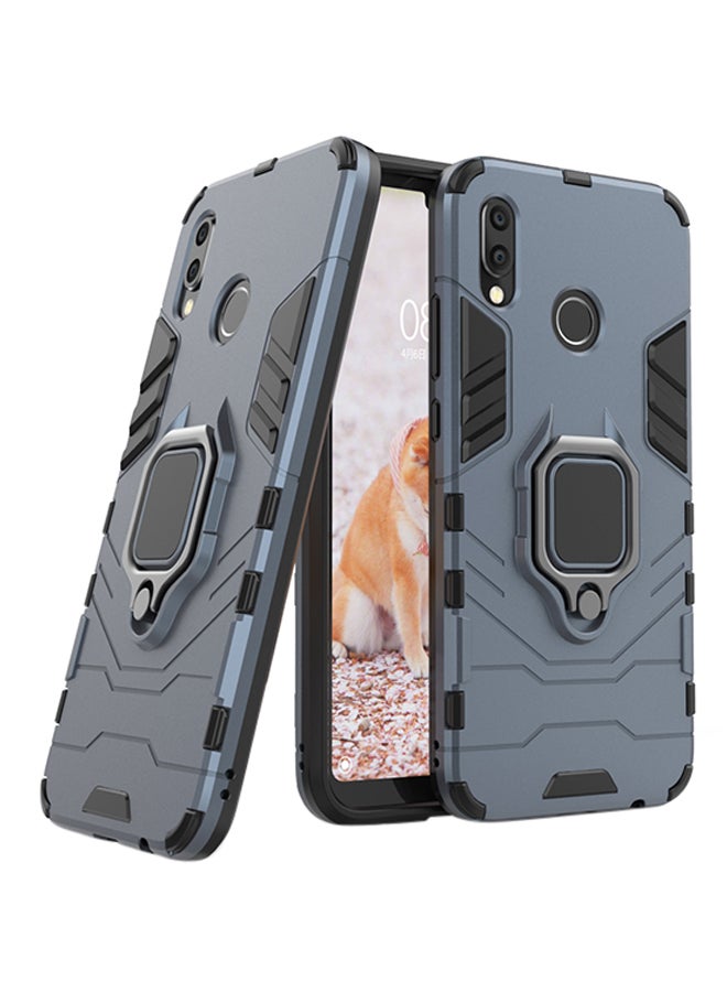 Anti-Fall Ring Bracket Full Package Armor Phone Case Cover For Huawei P-Smart 2019 Blue