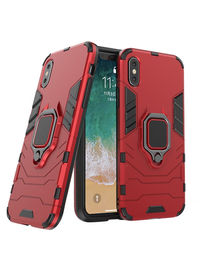 Generic - Anti-Fall Ring Bracket Full Package Armor Phone Case Cover For Apple iPhone Xr Red - Image 1