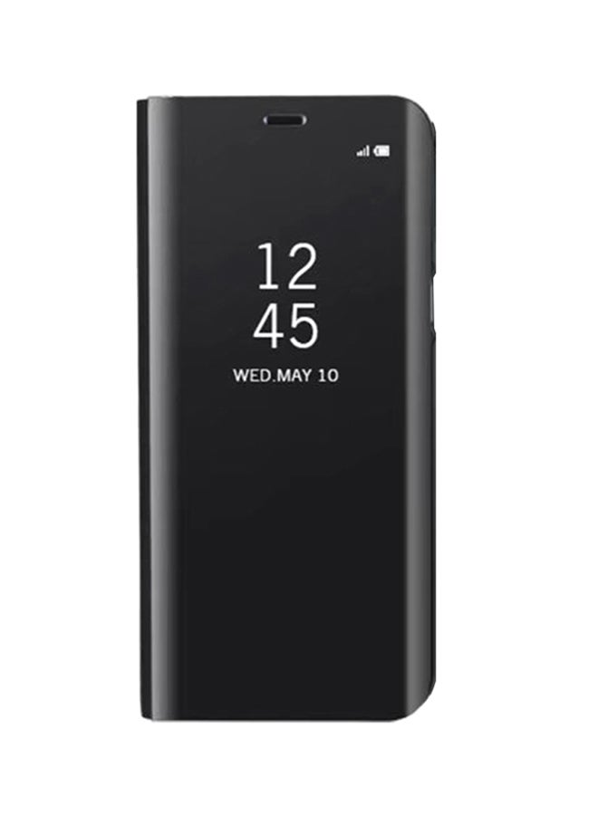 Ultra-Thin Translucent View Mirror Flip Electroplate Stand Case Cover For Apple iPhone Xs Max Black - Image 1