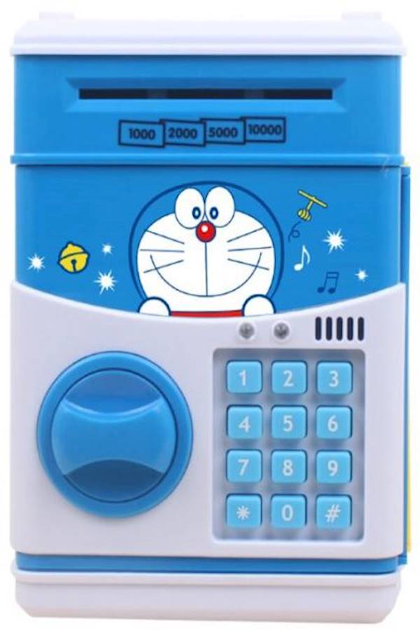 Doraemon Cat Cartoon Design Piggy Bank Mini Atm Money Safe Box 