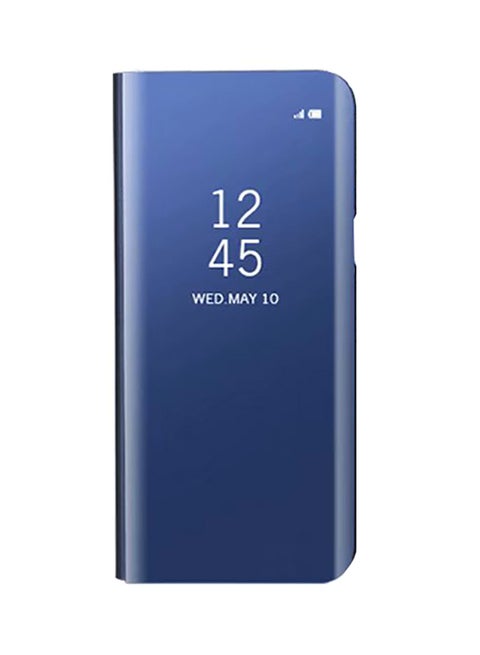 Case For Huawei Honor 8X Max Ultra-Thin Translucent View Mirror Flip Electroplate Stand Blue