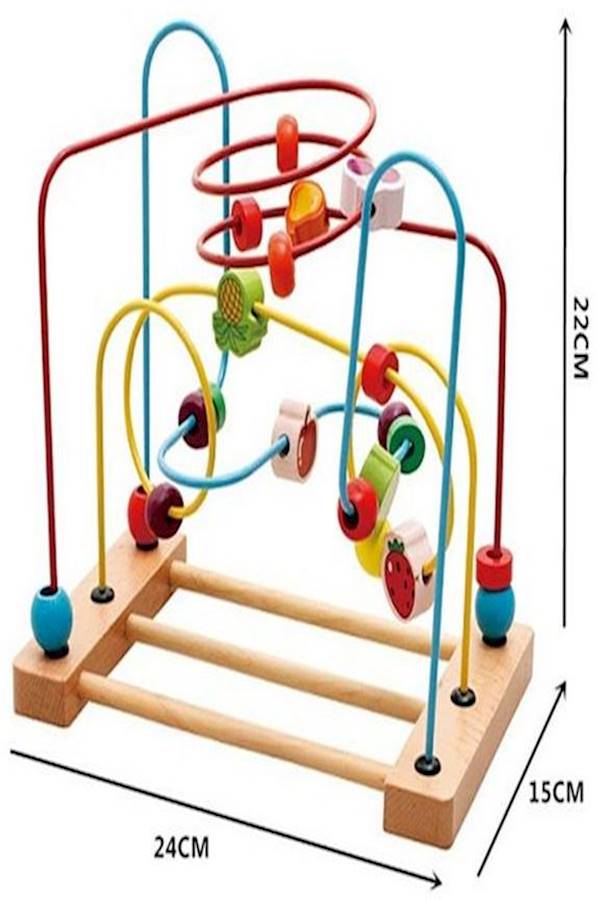 Classic Beech Fruit Beads Educational Wooden Toy - Image 2