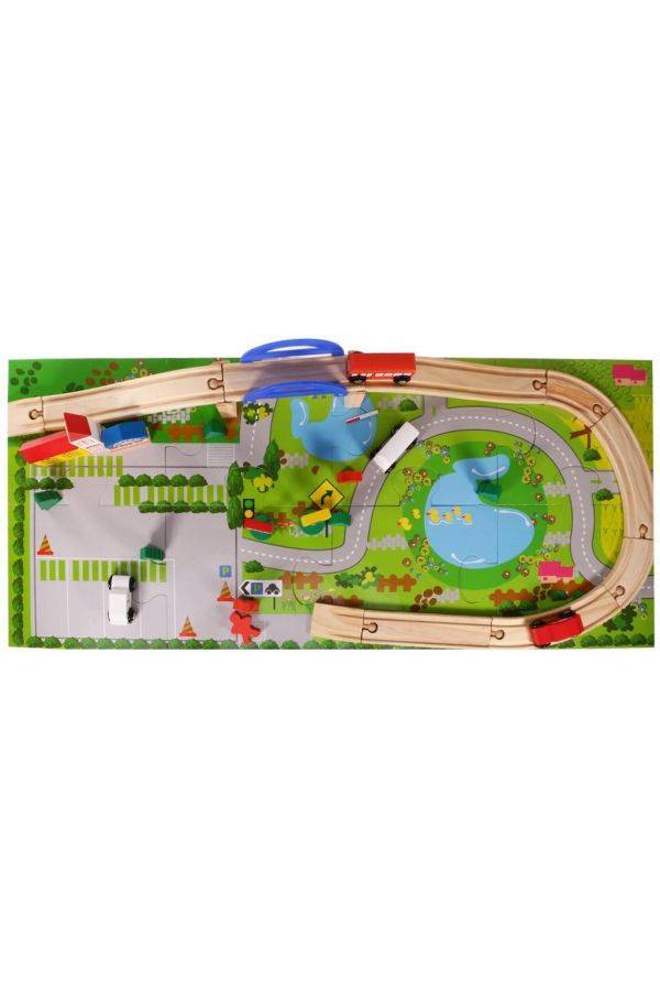 Educational Wooden Rail Overpass - 40 Piece Toy Set  - Image 4