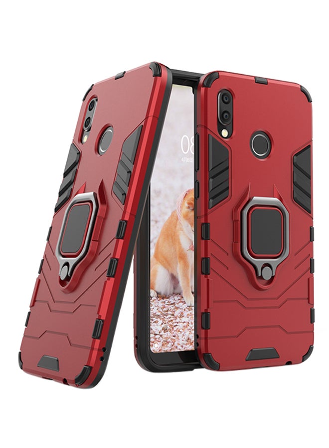 Anti-Fall Ring Bracket Full Package Armor Phone Case Cover For Huawei Honor 8X Max Red  - Image 1