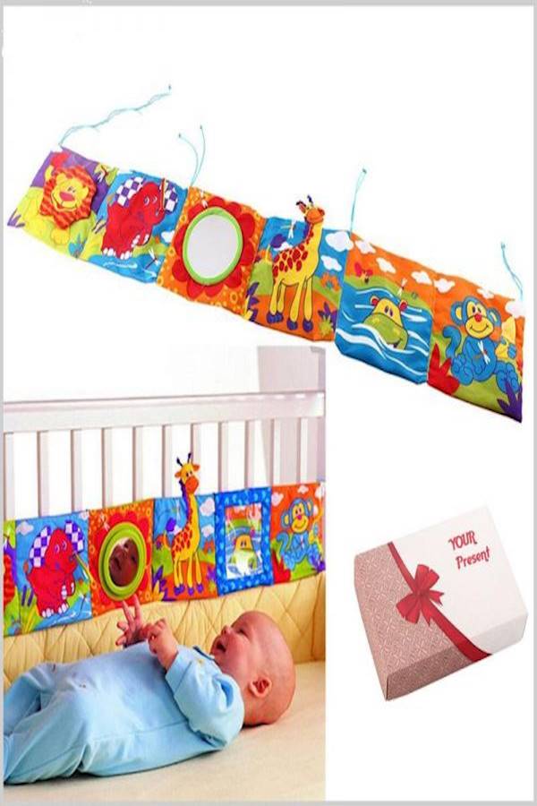 Baby Crib Toys Baby Cloth Book -Touch Colorful Bed Bumper For Kids - Image 2