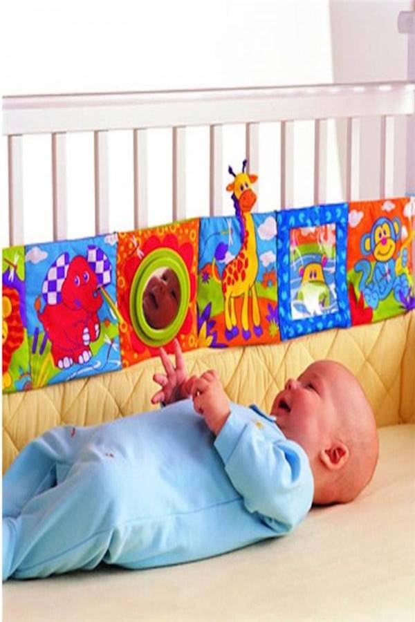 Baby Crib Toys Baby Cloth Book -Touch Colorful Bed Bumper For Kids - Image 3